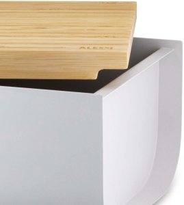 Pojemnik na chleb Alessi BG03 WG Mattina, stalowe drewno bambusowe, ciepły szary 3