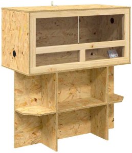 vidaXL Terrarium Brązowy 80 x 40 x 90 cm OSB 2