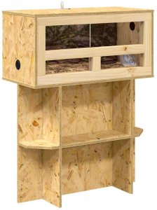 vidaXL Terrarium Brązowy 60 x 30 x 80 cm OSB 3