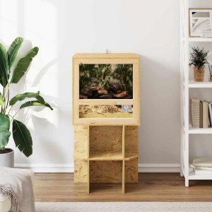 vidaXL Terrarium Brązowy 50 x 50 x 100 cm OSB 4