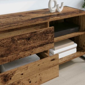 vidaXL Szafka pod telewizor z szufladą Stare drewno 100 x 36 x 49,5 cm 4