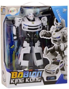 LeanToys Auto-Robot 2w1 Transformacja samochodu policyjnego białego LEAN Toys 2