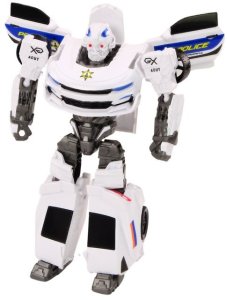 LeanToys Auto-Robot 2w1 Transformacja samochodu policyjnego białego LEAN Toys 4