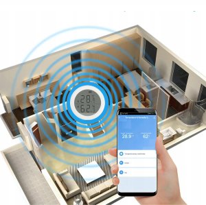 Czujnik Temperatury i Wilgotności ZigBee TUYA LCD Smart Life Dom Higrometr 5