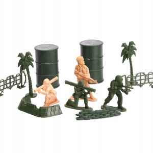 ŻOŁNIERZYKI PLASTIKOWE ZESTAW 307 ELEMENTÓW FIGURKI BAZA WOJSKOWA ARMIA 6