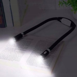 LAMPKA LED NA SZYJĘ DO CZYTANIA KSIĄŻEK NOCNA LATARKA 3 TRYBY ŚWIECENIA 6