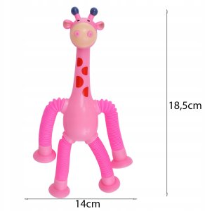 ŻYRAFA POP TUBE RURKA ROZCIĄGANIA Z PRZYSSAWKAMI ZABAWKA SENSORYCZNA RURKI 4
