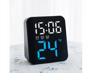 Verk Zegar zegarek elektroniczny cyfrowy led stojący budzik data temperatura 4