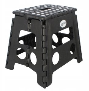 Deco4Home STOŁEK TABORET SKŁADANY antypоślizgowy czarny 32 cm 150 kg 2