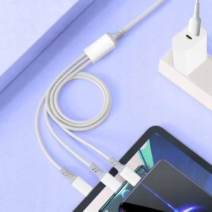 SZYBKA ŁADOWARKA SIECIOWA DO TELEFONU 2xUSB QUICK CHARGE ZESTAW KABEL 3w1 2