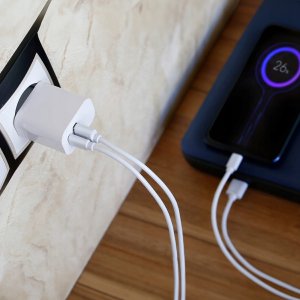SZYBKA ŁADOWARKA SIECIOWA DO TELEFONU 2xUSB QUICK CHARGE ZESTAW KABEL 3w1 5