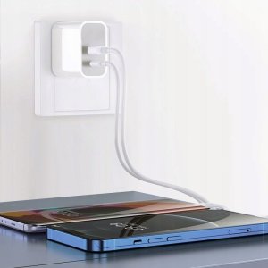 SZYBKA ŁADOWARKA SIECIOWA DO TELEFONU 2xUSB QUICK CHARGE ZESTAW KABEL 3w1 9