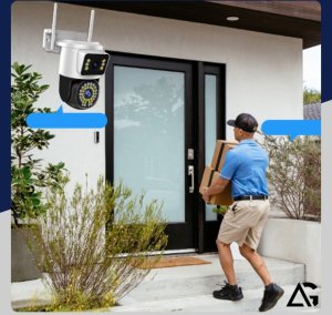 PODWÓJNA KAMERA WIFI IP SMART ZEWNĘTRZNA OBROTOWA QHD 2x 4MP APLIKACJA ZOOM 2