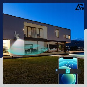 PODWÓJNA KAMERA WIFI IP SMART ZEWNĘTRZNA OBROTOWA QHD 2x 4MP APLIKACJA ZOOM 4