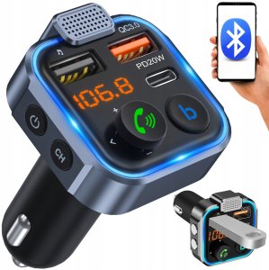 TRANSMITER BLUETOOTH SAMOCHODOWY FM 3x USB ADAPTER SZYBKA ŁADOWARKA MP3 6
