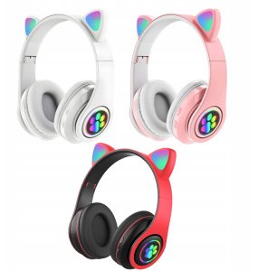 Słuchawki bezprzewodowe nauszne ARSA GO Z MIKROFONEM DLA DZIECI MUZYKI KOTA 13