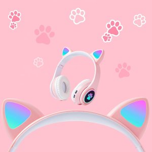 Słuchawki bezprzewodowe nauszne ARSA GO Z MIKROFONEM DLA DZIECI MUZYKI KOTA 8