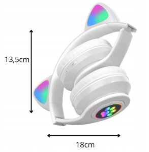 Słuchawki bezprzewodowe nauszne ARSA GO Z MIKROFONEM DLA DZIECI MUZYKI KOTA 10