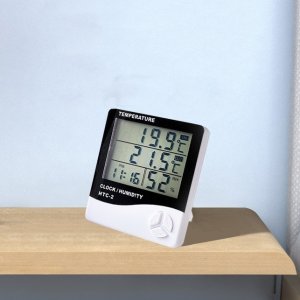 STACJA POGODOWA POGODY TERMOMETR HIGROMETR CZUJNIK SONDA ZEGAR BUDZIK METEO 3