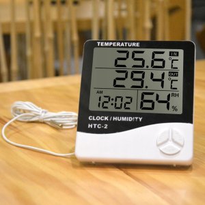 STACJA POGODOWA POGODY TERMOMETR HIGROMETR CZUJNIK SONDA ZEGAR BUDZIK METEO 5