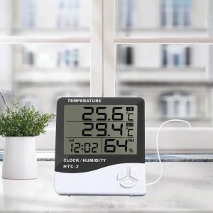 STACJA POGODOWA POGODY TERMOMETR HIGROMETR CZUJNIK SONDA ZEGAR BUDZIK METEO 7