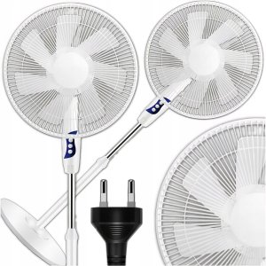 WENTYLATOR WIATRAK STOJĄCY PODŁOGOWY MOCNY BIAŁY CICHY 3 TRYBY 50W 127cm 2