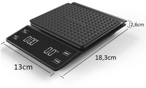 Waga kuchenna ARSA GO LCD TARA ELEKTRONICZNA 3kg 0,01g czarny 3 kg 8