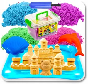 Jcpal PIASEK KINETYCZNY kinetic sand PIASKOWNICA 3KG basen foremki 21el. 11