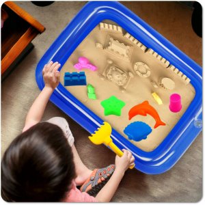 Jcpal PIASEK KINETYCZNY kinetic sand PIASKOWNICA 3KG basen foremki 21el. 5