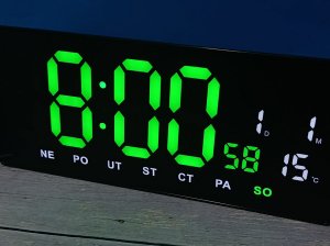 JVD Zegar sieciowy LED DH3604.4 cyfry 10 cm, termometr, budzik, wersja czeska 6