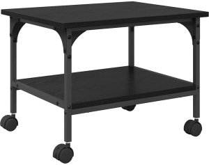 vidaXL Stojak na drukarkę Czarny Dąb 50 x 40 x 38 cm 2