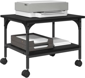 vidaXL Stojak na drukarkę Czarny Dąb 50 x 40 x 38 cm 3