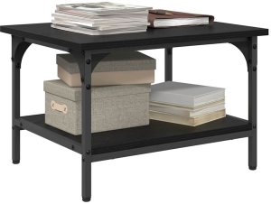 vidaXL Stojak na drukarkę Czarny Dąb 50 x 40 x 38 cm 4