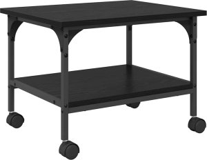 vidaXL Stojak na drukarkę Czarny Dąb 50 x 40 x 38 cm 8