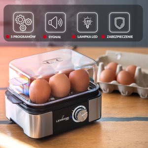 Jajowar Lehmann JAJOWAR DO GOTOWANIA JAJEK 6 JAJ PAROWAR SYGNAŁ DŹWIĘKOWY COOKER LEHMANN 6X 3