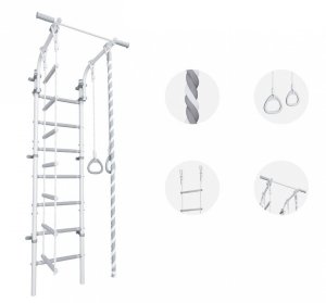 Drabinka gimnastyczna Kometa Next Lite biała | 220 cm + lina + kółka + drążek 3