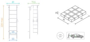 Drabinka gimnastyczna Kometa Next Lite biała | 220 cm + lina + kółka + drążek 5