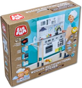 Drewniana kuchnia 28x81x97cm z tablicą kredową 4