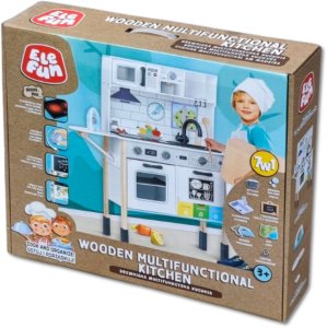 Drewniana kuchnia 28x81x97cm z tablicą kredową 6