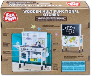 Drewniana kuchnia 28x81x97cm z tablicą kredową 8