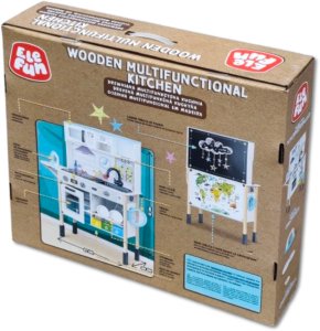 Drewniana kuchnia 28x81x97cm z tablicą kredową 9