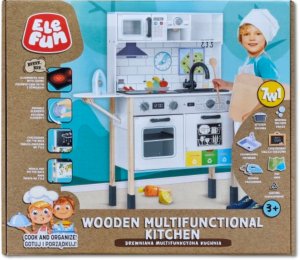 Drewniana kuchnia 28x81x97cm z tablicą kredową 10