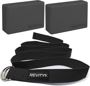 Klocek do jogi, EVA, 23x15x7.5 cm, 2 szt. i pasek do jogi, 3,8x200 cm - zestaw do rozciągania 13