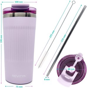 Kubek termiczny ze słomką termos ze stali nierdzewnej 12