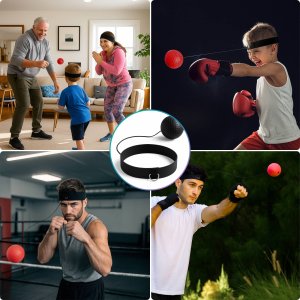 Piłka Refleksowa na głowę do boksowania zestaw treningowy Reflex Ball 3 szt. 8