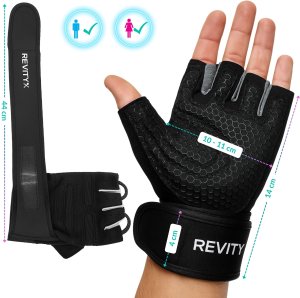 Rękawiczki treningowe z usztywniaczem nadgarstka 2 w 1, rozmiar L 11