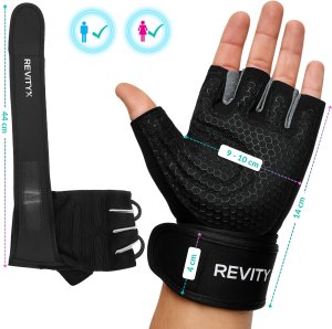 Rękawiczki treningowe z usztywniaczem nadgarstka 2 w 1, rozmiar S 11