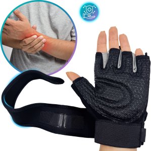 Rękawiczki treningowe z usztywniaczem nadgarstka 2 w 1, rozmiar S 9