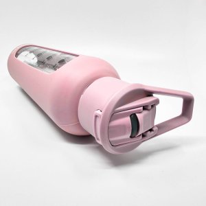 Revity Szklana butelka na wodę bidon z dziubkiem i miarką w silikonowym etui 16