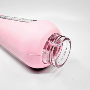 Revity Szklana butelka na wodę bidon z dziubkiem i miarką w silikonowym etui 18